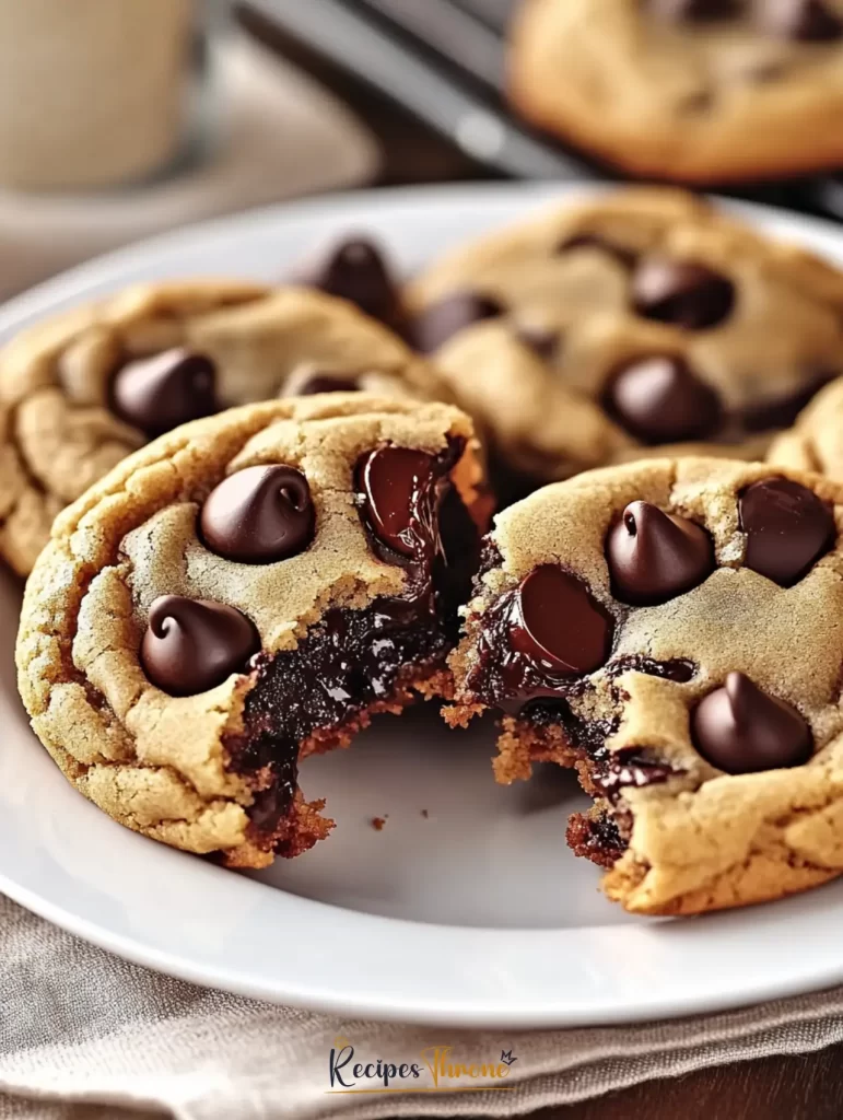 Close up of soft and chewy eggless chocolate chip cookies