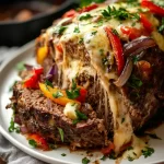 Philly cheesesteak meatloaf combines the flavors of a classic sandwich with homestyle meatloaf. Easy, cheesy, and perfect for family dinners.