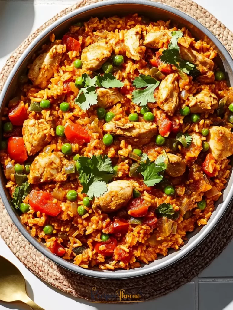 Easy Slow Cooker Arroz con Pollo (Diabetes-Friendly) 12 Served bowl of arroz con pollo