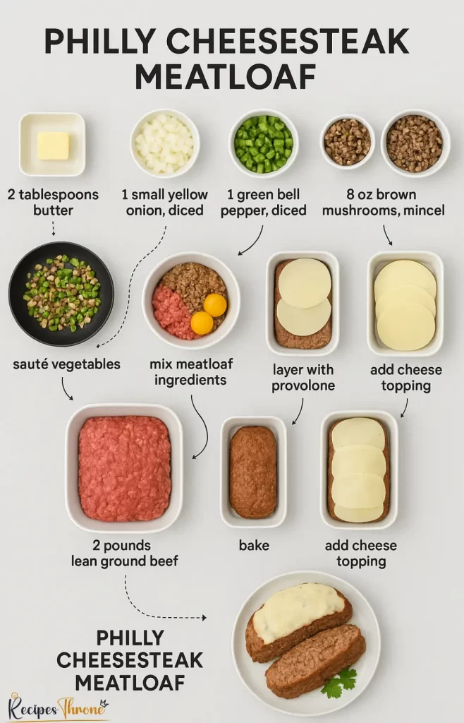 Philly cheesesteak meatloaf combines the flavors of a classic sandwich with homestyle meatloaf. Easy, cheesy, and perfect for family dinners.