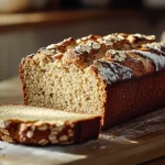 Oat Flour Banana Bread: Moist, Wholesome, Gluten-Free 11 oat flour banana bread loaf sliced on wooden table