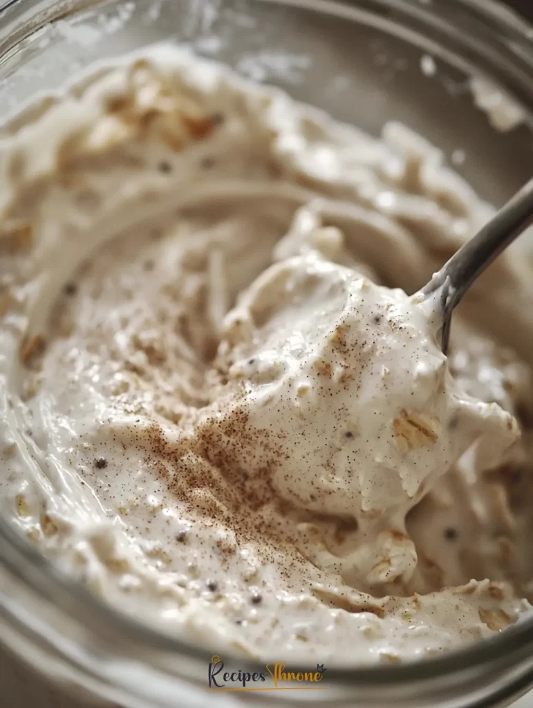 Overnight Oats for Diabetics: Blood Sugar–Friendly Breakfast 10 Stirring creamy diabetic overnight oats in a jar