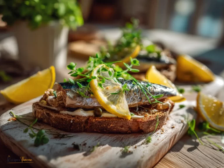 sardine toast summer lunch table