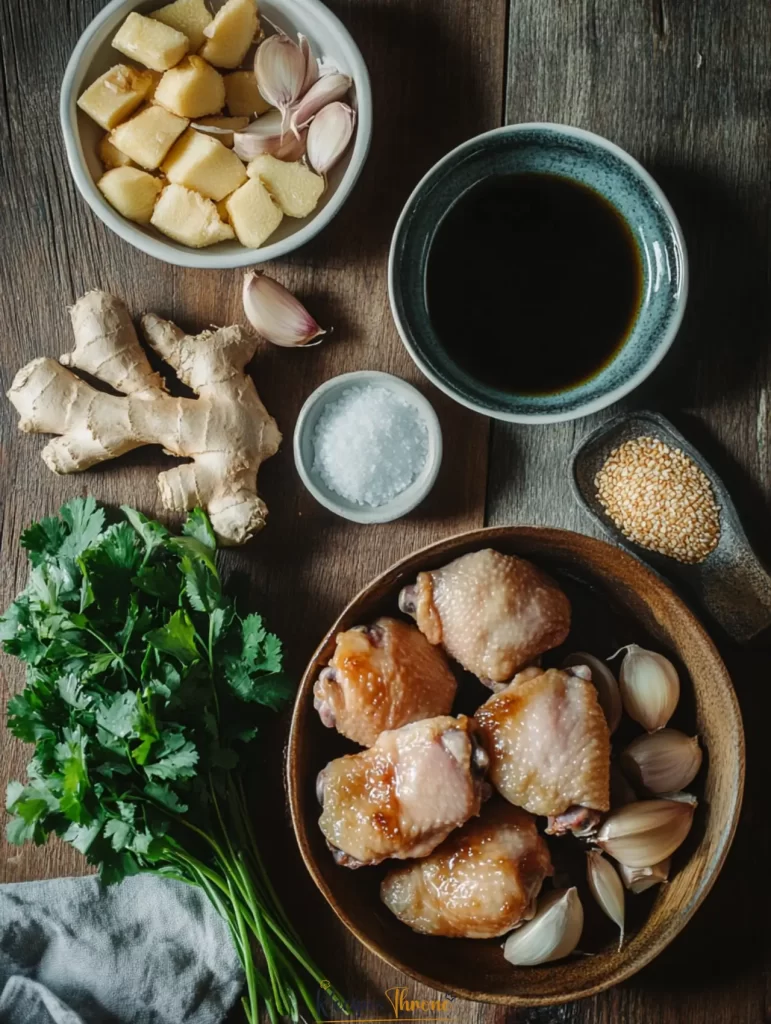 Ingredients for Asian-Style Crispy Garlic Chicken