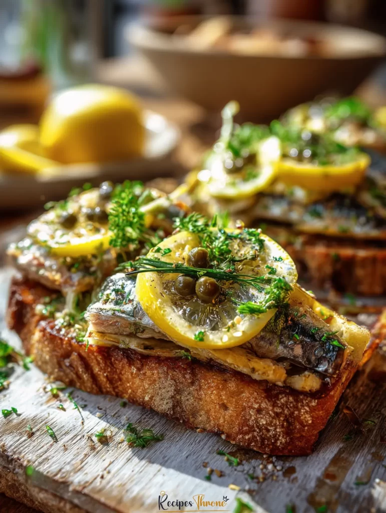 sardine girl summer toast lunch table
