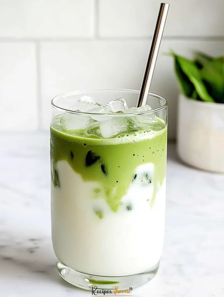 served iced matcha