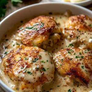 Dish of homemade garlic parmesan sauce ready for serving